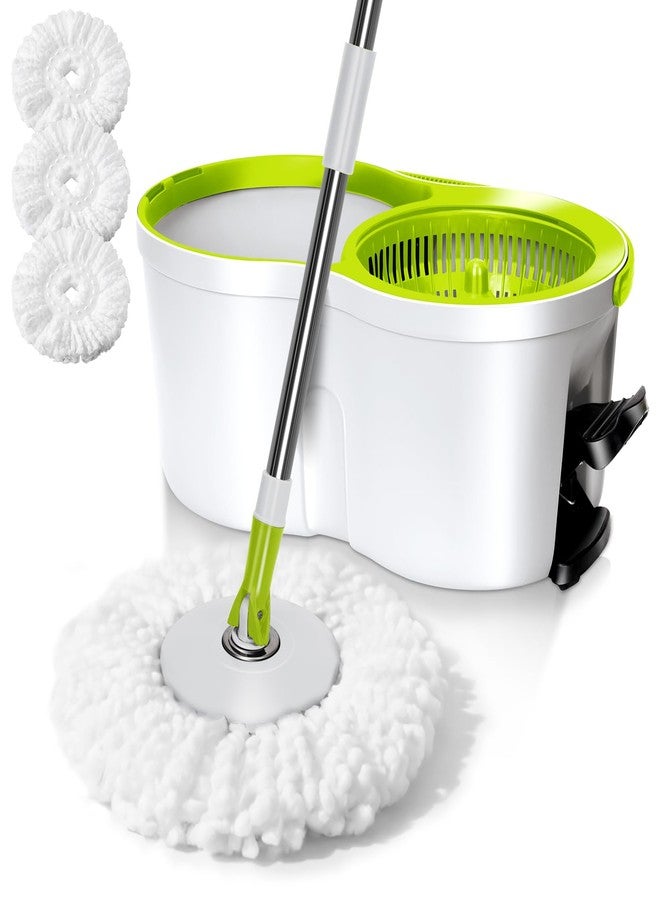 Masthome Spin Mop Bucket System,Masthome 360°Spin Mop and Bucket with Wringer Set,EasyWring Microfiber Mop with 3 Mop Pads,Spinning Floor Cleaning System for Floor Cleaning - Home & Office Suitable - Image 1
